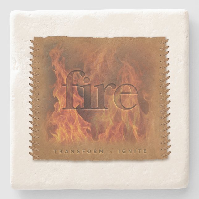 Dessous-de-verre En Pierre Four Elements - Fire - Coaster (Devant)