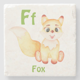 Dessous-de-verre En Pierre Fox personnaliser ABC : Lettre F - Ajouter votre n