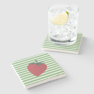 Dessous-de-verre En Pierre Fraise rouge fruit et rayures