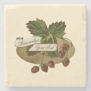 Dessous-de-verre En Pierre Fraises Vintages sur mesure Retro Fruit Old School