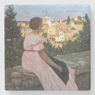 Dessous-de-verre En Pierre Frederic Bazille - La robe rose
