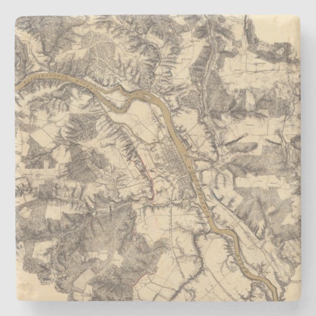 Dessous-de-verre En Pierre Fredericksburg, la Virginie (Devant)