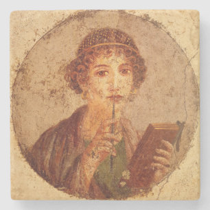 Dessous-de-verre En Pierre Fresco of sappho in Pompeii