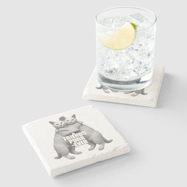 Dessous-de-verre En Pierre Friends Purr-Ever (Côté)
