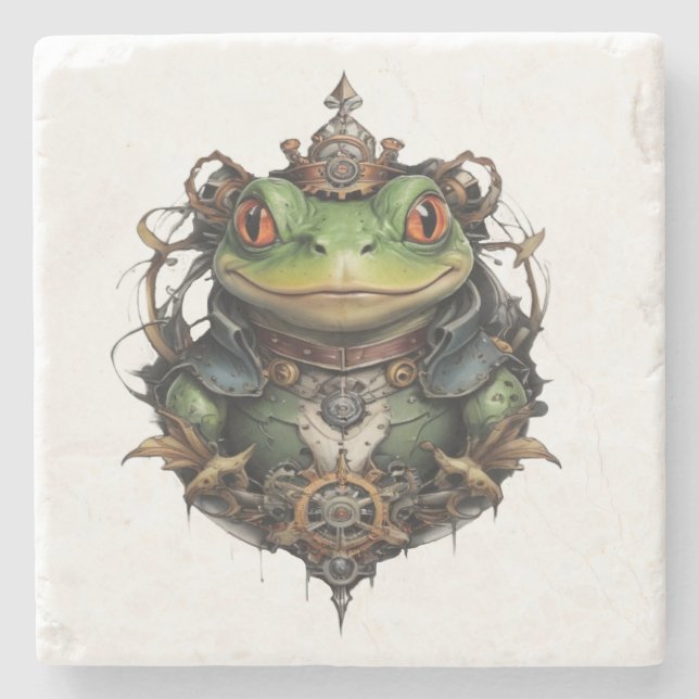 Dessous-de-verre En Pierre Froggie Frog Steampunk, (Devant)