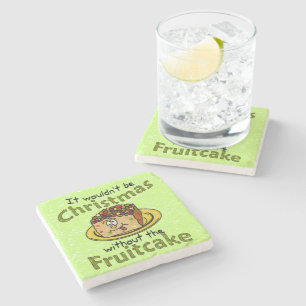 Dessous-de-verre En Pierre Fruitcake de Noël amusant