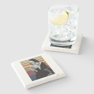 Dessous-de-verre En Pierre Fumer les soeurs style rétro