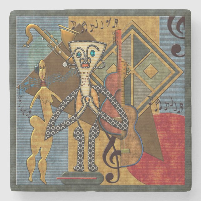 Dessous-de-verre En Pierre Funky Hot Jazz Marble (Devant)