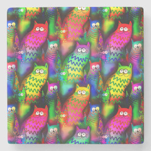 Dessous-de-verre En Pierre Funny Cats Motif-54578