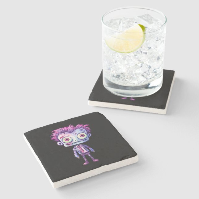 Dessous-de-verre En Pierre Funny Frankenstein Monster Halloween Fun (Côté)