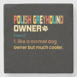 Dessous-de-verre En Pierre Funny Polish Greyhound Vintage