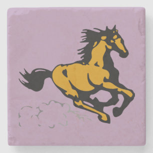 Dessous-de-verre En Pierre Galloping Horse sauvage et libre