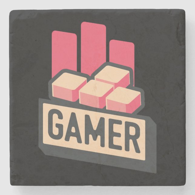 Dessous-de-verre En Pierre Gamer classique (Devant)
