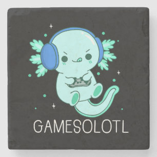 Dessous-de-verre En Pierre Gamesolotl Axolotl Gamer