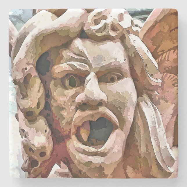 DESSOUS-DE-VERRE EN PIERRE GARGOYLE (Devant)
