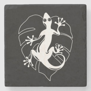 Dessous-de-verre En Pierre Gecko Lizard Silhouette