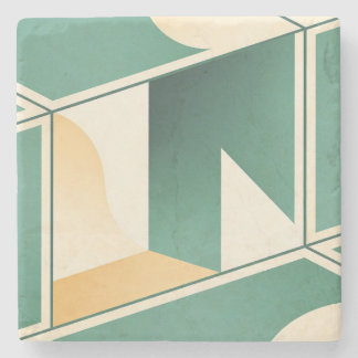 Dessous-de-verre En Pierre geometrical boho chic sage green minimalist