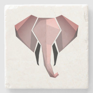 Dessous-de-verre En Pierre Géométrie Tête d'éléphant