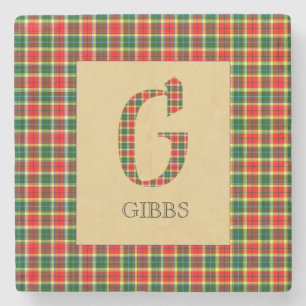 Dessous-de-verre En Pierre Gibbs Tartan Monogramme G