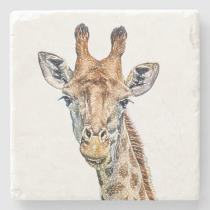Dessous-de-verre En Pierre Giraffe curieuse