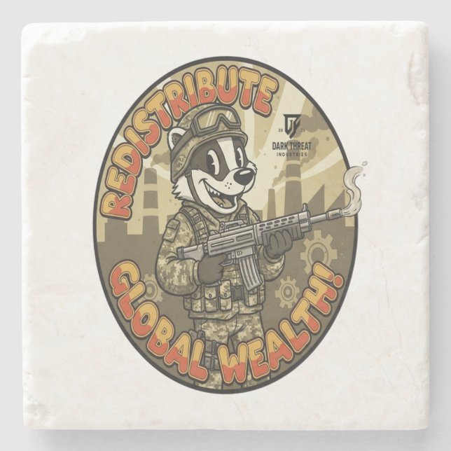 Dessous-de-verre En Pierre Global Wealth Badger Stone Coaster (Devant)