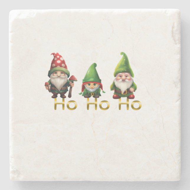 Dessous-de-verre En Pierre Gnomes Ho Ho Ho Christmas (Devant)