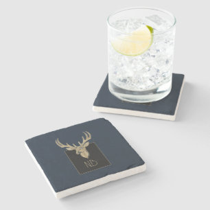 Dessous-de-verre En Pierre Gold Deer Head