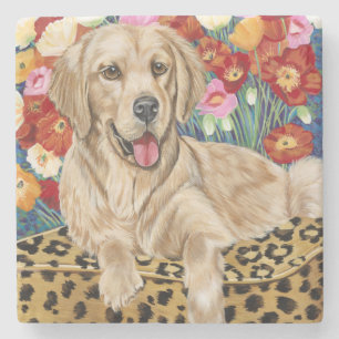 Dessous-de-verre En Pierre Golden Boy Retriever
