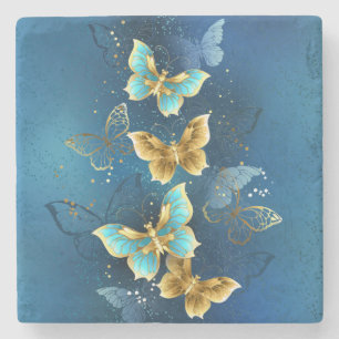 Dessous-de-verre En Pierre Golden butterflies