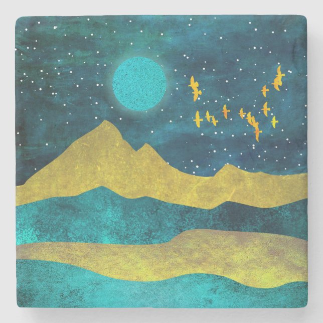 Dessous-de-verre En Pierre Golden Flock (Devant)