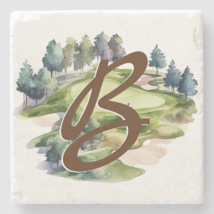 Dessous-de-verre En Pierre Golf Art Monogramme