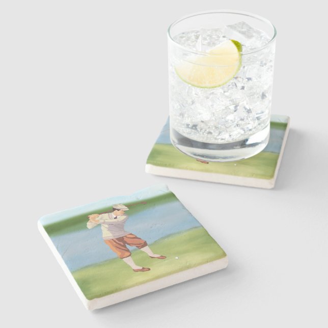 Dessous-de-verre En Pierre Golfeur vintage par la Riverbank (Côté)