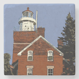 DESSOUS-DE-VERRE EN PIERRE GRAND POINT DE BAIE