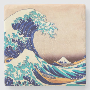 Dessous-de-verre En Pierre Grande vague au large de Kanagawa japonais Vintage