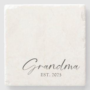 Dessous-de-verre En Pierre Grandma minimaliste Simple Script Personnalisé