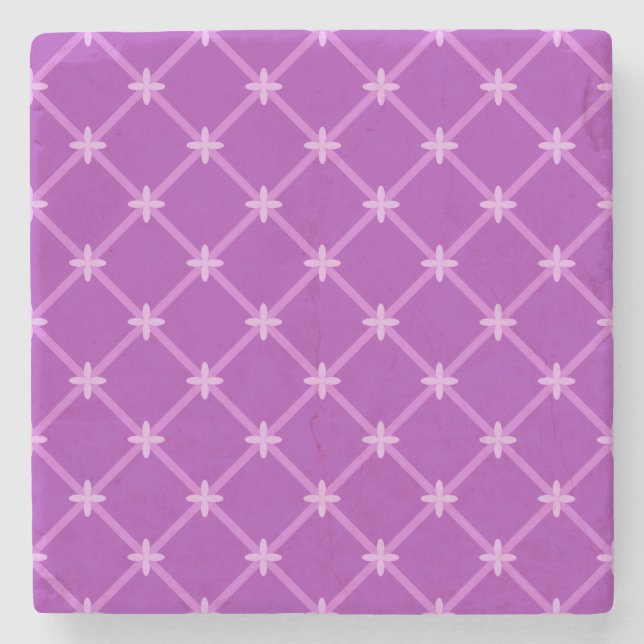 Dessous-de-verre En Pierre Graphe, Motif de croix de crise violet (Devant)