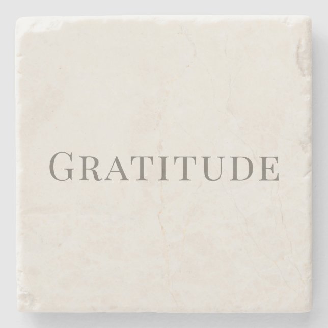 Dessous-de-verre En Pierre Gratitude – Minimal Typography Design (Devant)