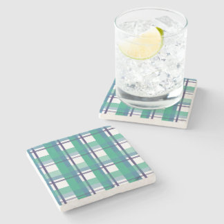 Dessous-de-verre En Pierre Green And Purple Tartan Pattern