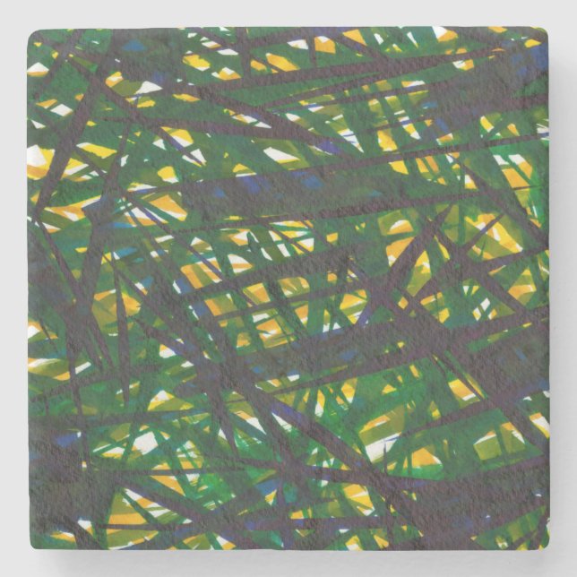 Dessous-de-verre En Pierre Green Thicket II (Devant)