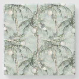Dessous-de-verre En Pierre Green Tropical Palm Trees Christmas