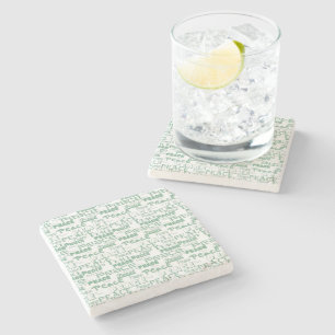 Dessous-de-verre En Pierre Green White Inspiration Peace