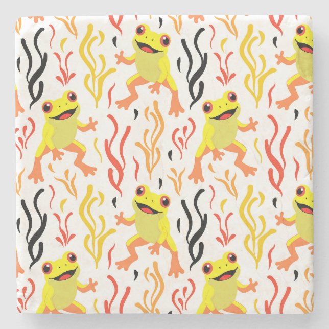 Dessous-de-verre En Pierre Grenouilles joueuses (Devant)