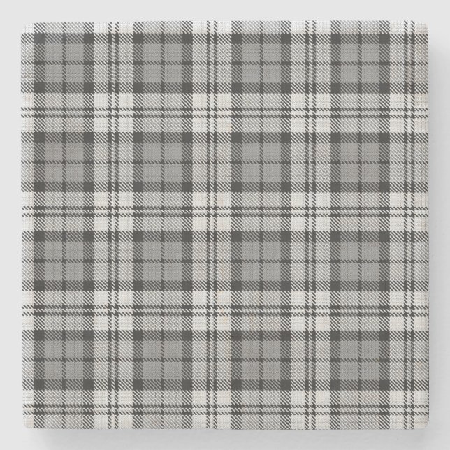 Dessous-de-verre En Pierre Gris Blackwatch Tartan Design Plaid (Devant)