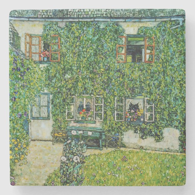 Dessous-de-verre En Pierre Gustav Klimt - La Maison de Guardaboschi (Devant)