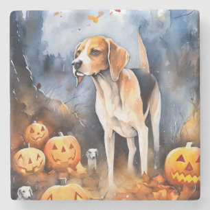 Dessous-de-verre En Pierre Halloween Anglais Foxhound Avec Citrouille