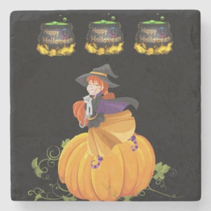 Dessous-de-verre En Pierre Halloween Dessous de verre en pierre de marbre, Ha