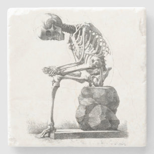 Dessous-de-verre En Pierre Halloween squelette assis anatomie