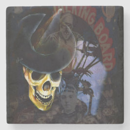 Dessous-de-verre En Pierre Halloween Talking Board Skeleton Coaster