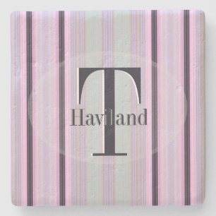 Dessous-de-verre En Pierre HAMbyWG rose et bande Brown