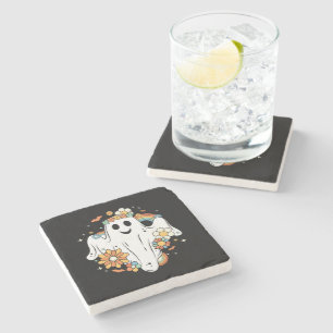 Dessous-de-verre En Pierre Happy Ghost Retro Hippie Vibe